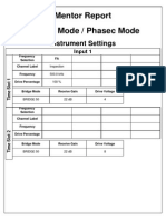 Mentor Report Phasec Mode / Phasec Mode: Instrument Settings