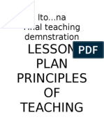 Ito... Na Final Teaching Demnstration: Lesson Plan Principles OF Teaching