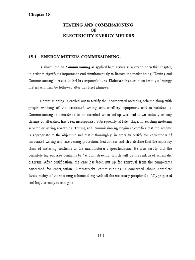 Chapter-15 Testing and Commissioning of Electricity Energy Meters | PDF ...