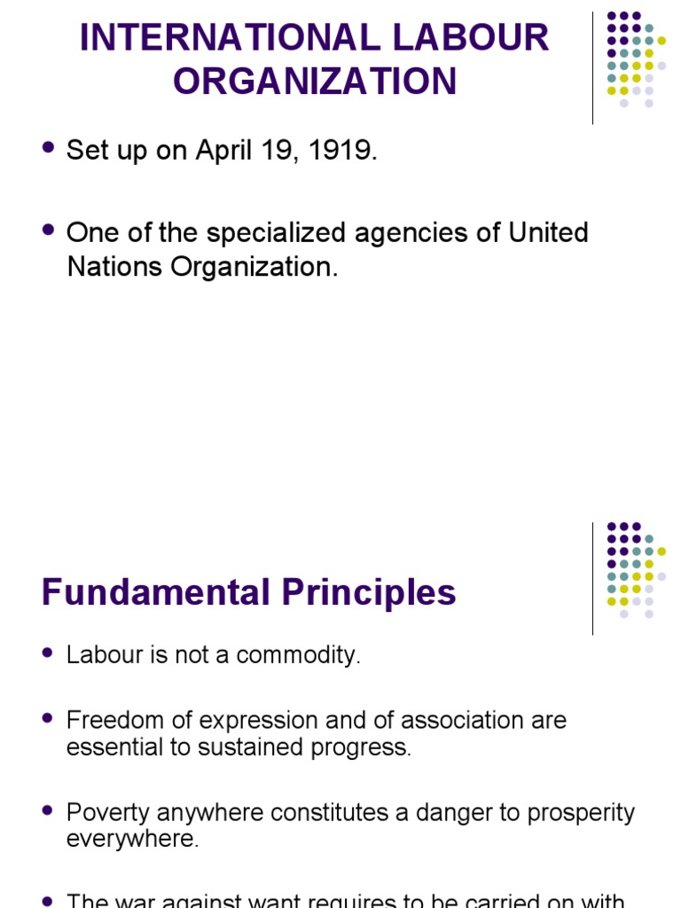 ILO: Principles, Structure, and Objectives | PDF | International Labour ...