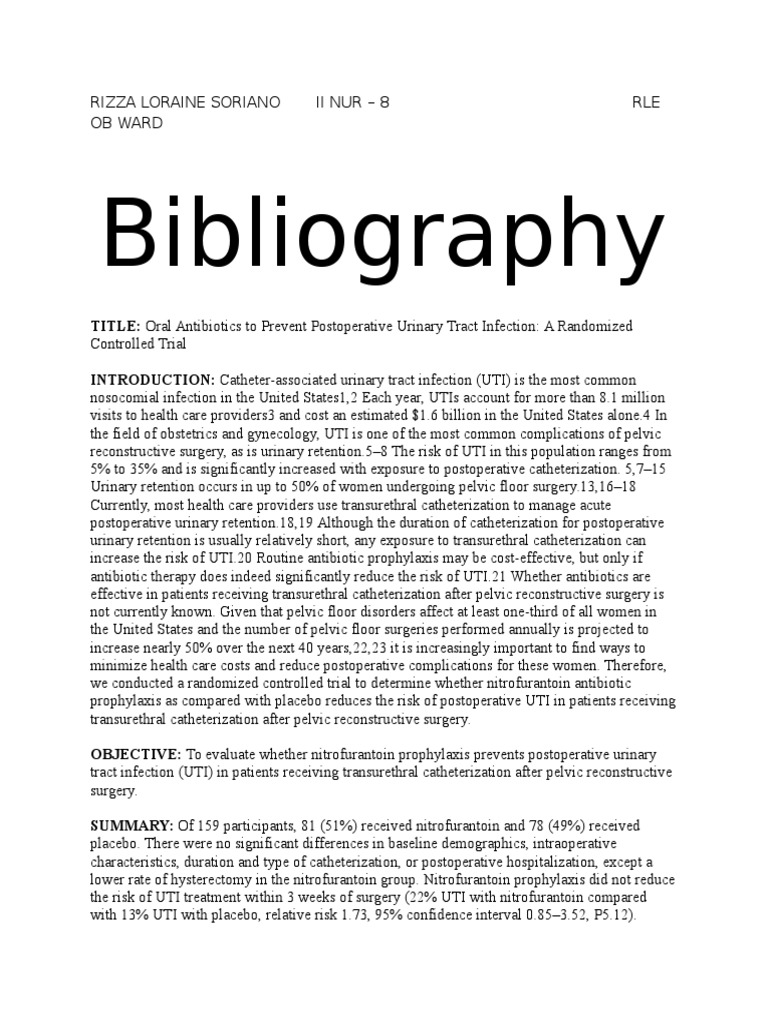 Biblio | PDF | Urinary Tract Infection | Urinary Incontinence