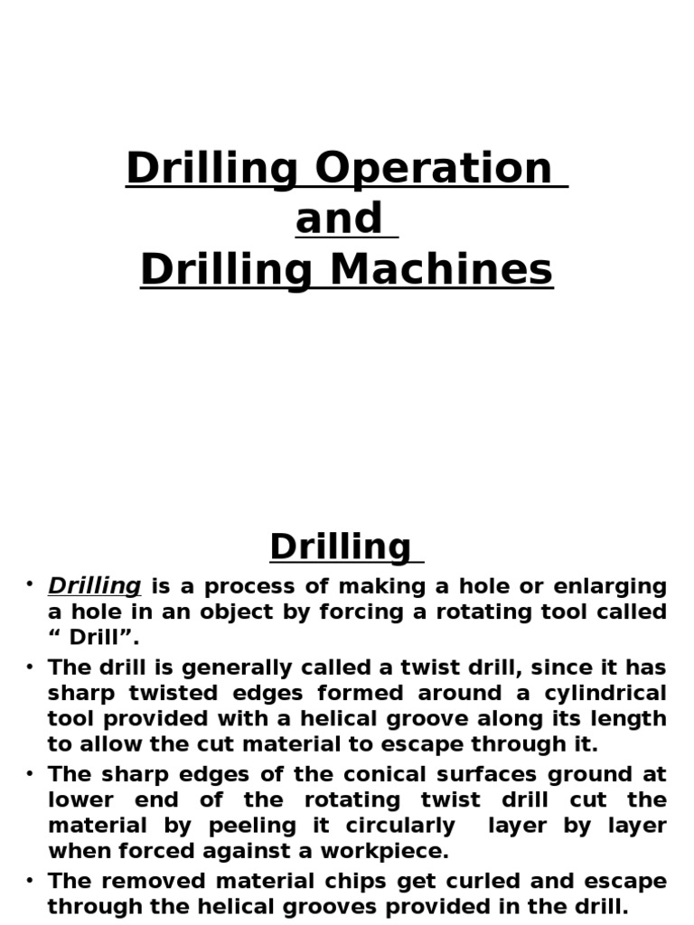 14.1 Chapter 14 Drilling Operation and Machines | PDF | Drilling | Drill