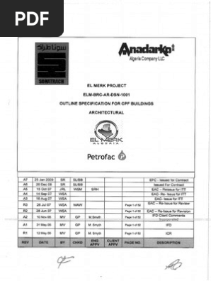 ELM-BRC-AR-DSN-1001 - Outline Spec For CPF Buildings 