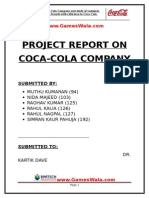 Final Report On Coca Cola