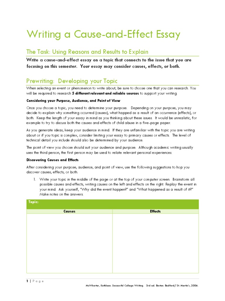 Writing Cause-and-Effect Essays | PDF | Adjective | Causality