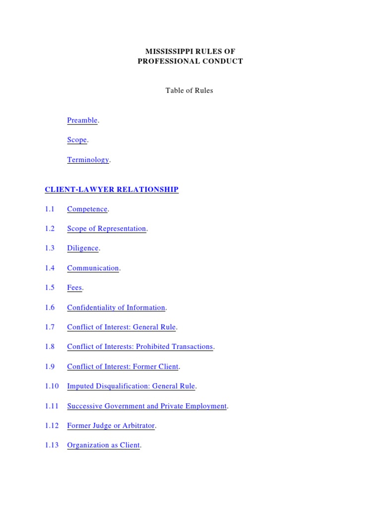 Rules of Professional Conduct PDF PDF Lawyer AttorneyClient
