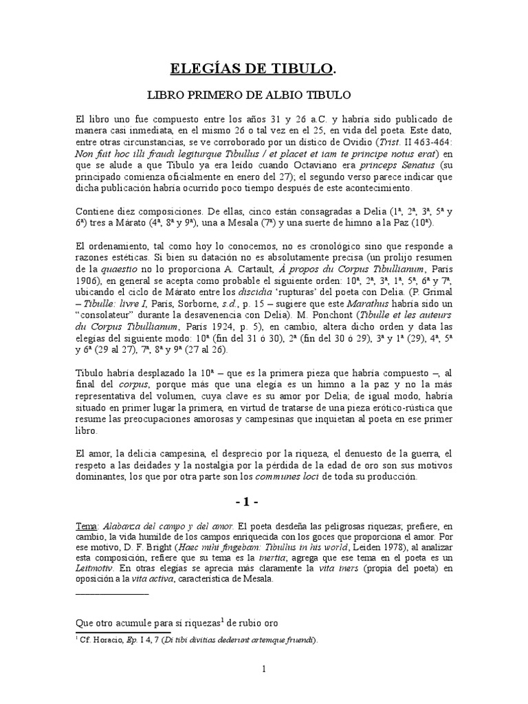 Elegías de Tibulo: Amor y Naturaleza | PDF | Religión y creencia ...