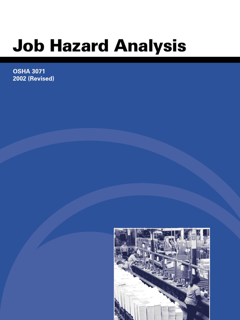 Job Hazard Analysis (Osha 3071) 2002 Revised PDF Occupational Safety And Health