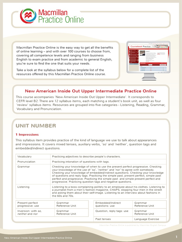 New American Inside Out Upper Intermediate Practice Online | PDF ...