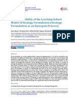 The Applicability of The Learning School Model of Strategy Formulation (Strategy Formulation As An Emergent Process)