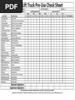 Forklift Checklist