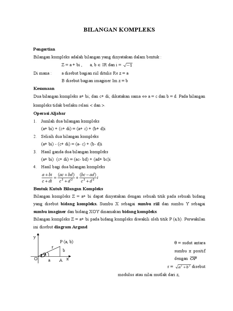 Soal Bilangan Kompleks Matematika