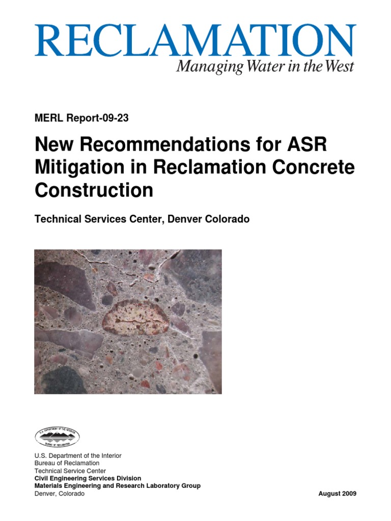 ASR Mitigation in Reclamation Concrete | PDF | Concrete | Cement