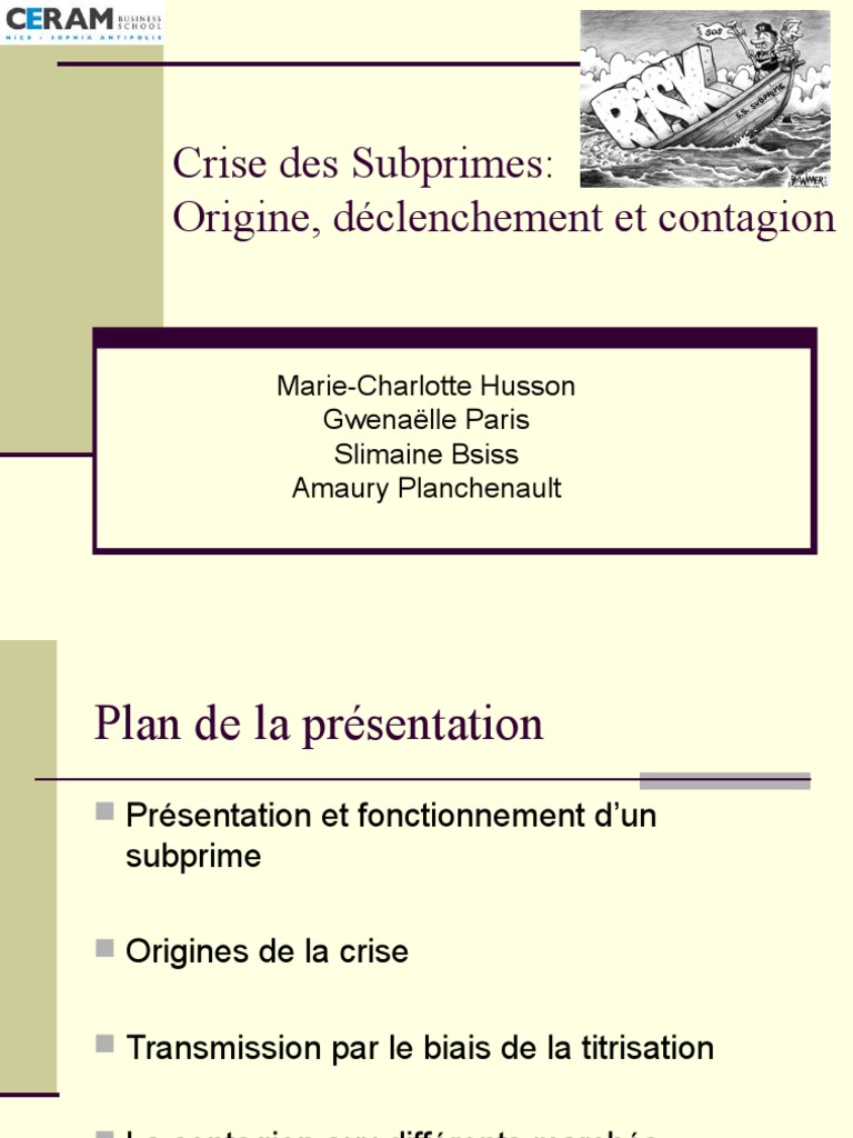 Crise des Subprimes : Origines et Contagion | PDF | Obligation de dette ...