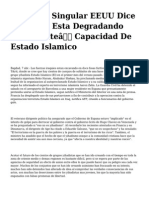 Mandado Singular EEUU Dice Coalicion Esta Degradando Seriamente" Capacidad de Estado Islamico