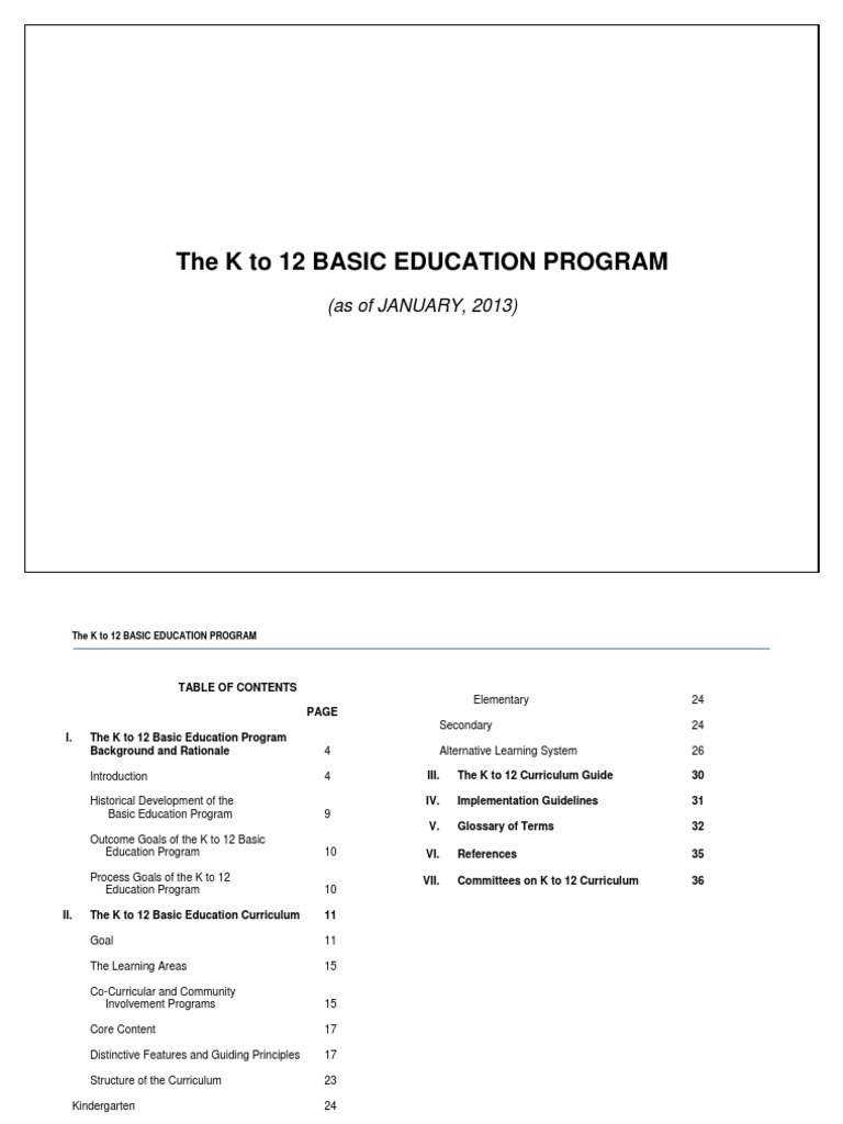 K 12 Curriculum Guide PDF