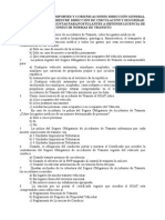 Ministerio de Transportes y Comunicaciones Dirección General de Transporte Terrestre Dirección de Circulación y Seguridad Vial Banco de Preguntas Para Postulantes a Obtener Licencia de Conducir Normas de Tránsito