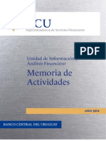 Memoria 2014 de La Unidad de Inteligencia y Análisis Financiero