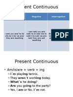 Present Continuous: Affirmative Negative Interrogative