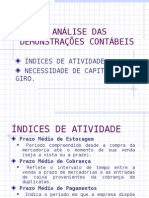 AnaliseDemCont - Análise Do Capital de Giro - Índices Da Atividade e NCG