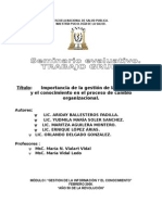 Importancia de La Gestion y El Conocimiento en La Organizacion