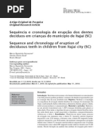 sequência da erupção dentária