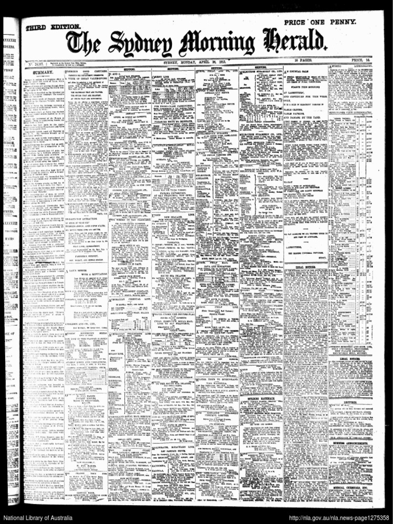 Smh Monday 26 April 1915 Probate Transport - 