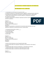 Introductory Econometrics Test Bank