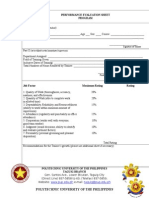 Performance Evaluation Sheet Program: (To Be Filled Up by The Student