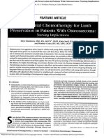 Intra-Arterial Chemotherapy For Limb Preservation in Patients With Osteosarcoma: Nursing Implication