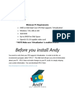 Before You Install Andy: Minimum PC Requirements