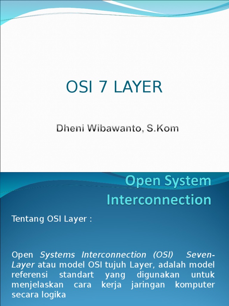 Memahami Model OSI 7 Layer | PDF | Metode & Bahan Ajar | Komputer