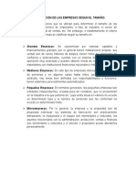 Clasificación de Las Empresas Según El Tamaño