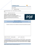 evidence form examples for professional learning standard