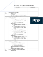 Rubric For 6 Paragraph Essay