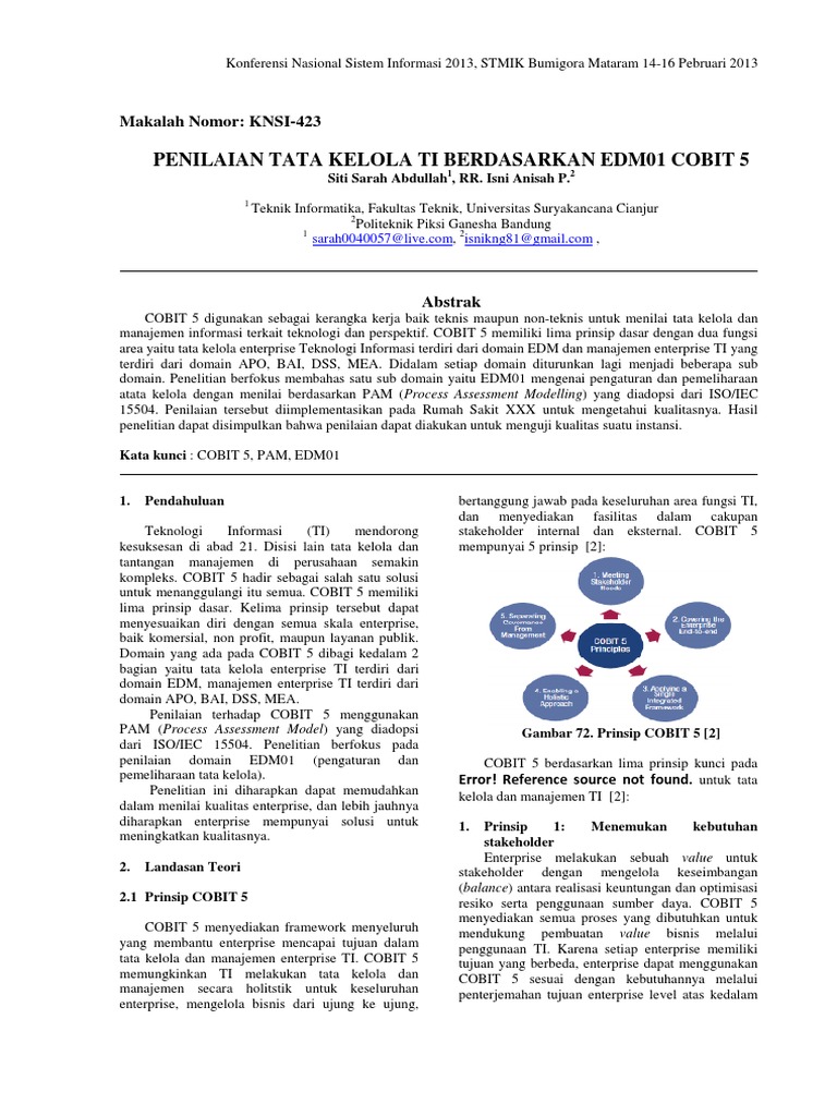 Penilaian Tata Kelola TI dengan EDM01 COBIT 5 | PDF