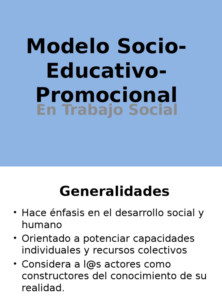 Arriba 95+ imagen modelo socioeducativo en trabajo social