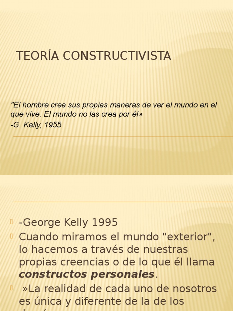 Teoría Constructivista | PDF | Constructivismo (filosofía de la ...
