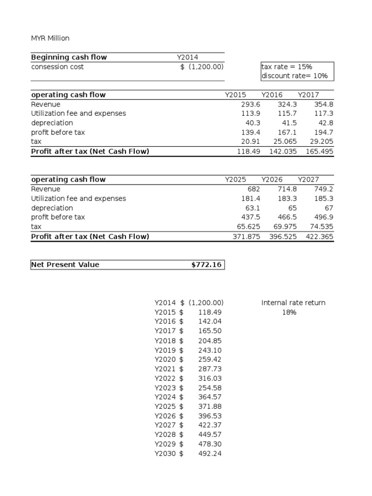Cash Flow Analysis and NPV Summary | PDF