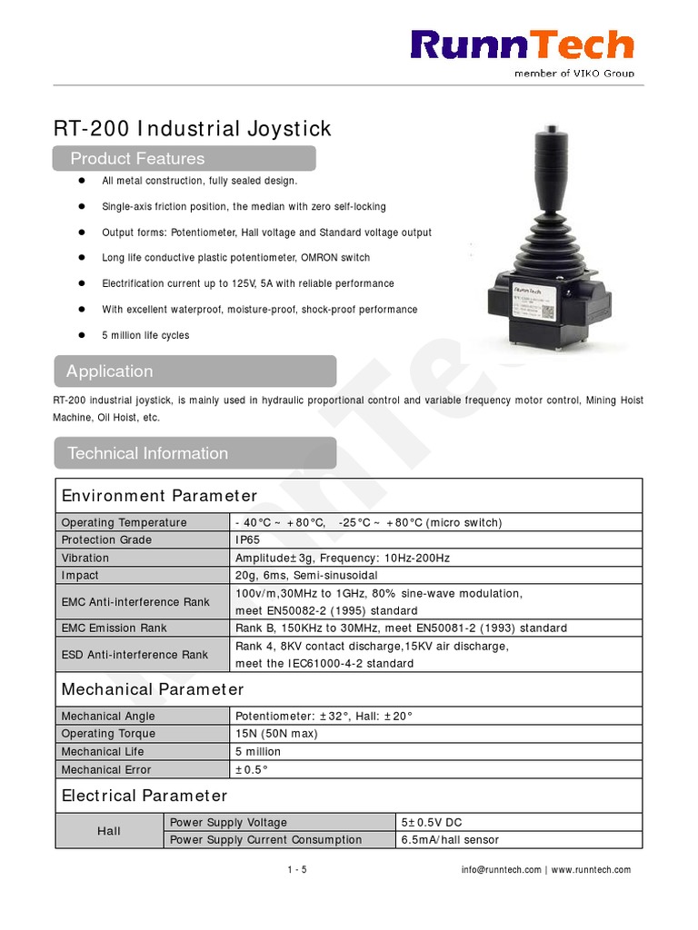 Joysticks For Hoist & Crane Control Systems | PDF | Switch ...