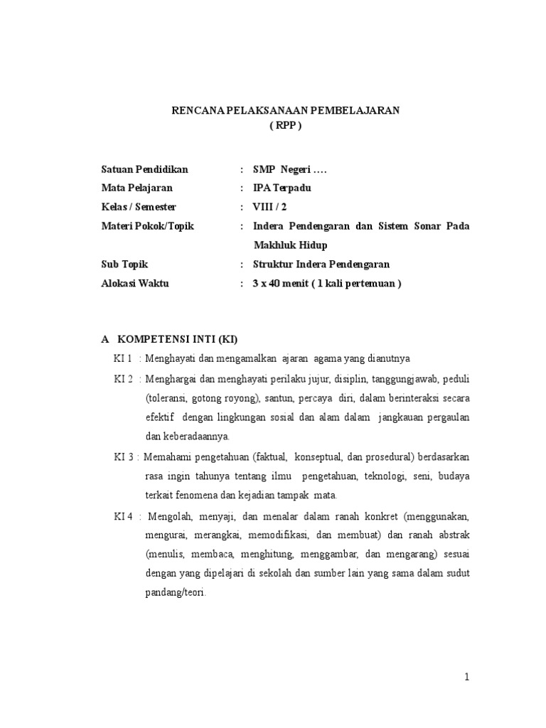 Rpp Indera Pendengaran K13 Fix