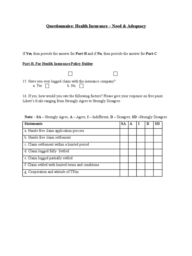 Updated Health Insurzzance Questionnnaire | PDF