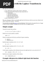 Solving ODEs With The Laplace Transform in Matlab