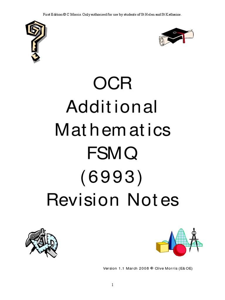 Fsmq Additional Mathematics Revision Notes Trigonometry Trigonometric Functions