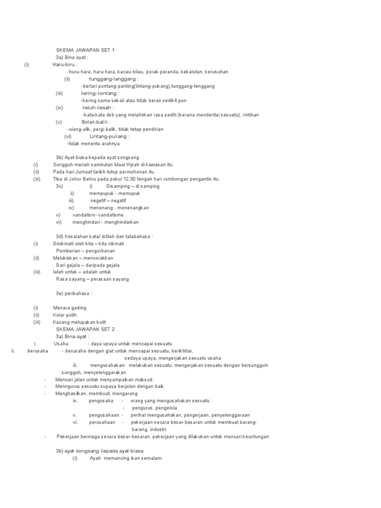 Skema Jawapan Set 1 Pdf