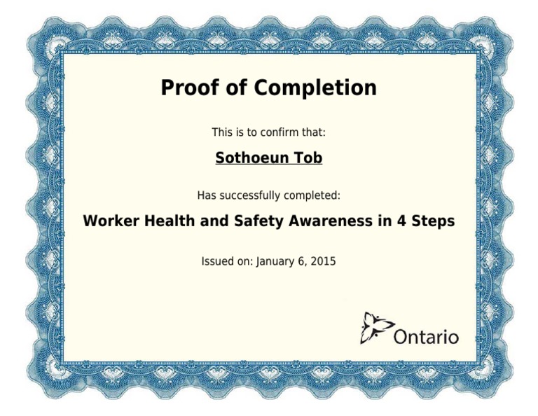 Completion of 4 Steps Safety Training | PDF
