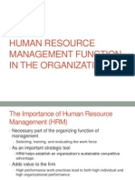 Human Resource Management Function in The Organization