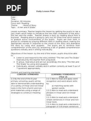 Sample Lesson Plan