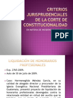 Criterios Jurisprudenciales de La Corte de Constitucionalidad 2011