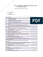 Test Sugerido para Evaluar Las Inteligencias Múltiples para Niños de 4